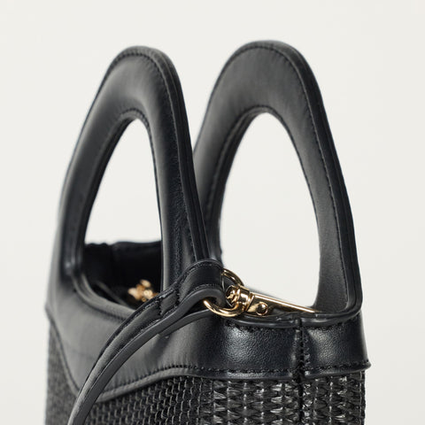 The Drop Women's Xiomara Mini Tote Black Straw, One Size