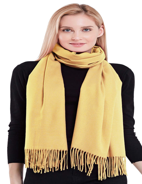 CJ Apparel Light Gold 100% Cashmere Shawl Pashmina Scarf Wrap Stole Head Wrap Hand Made in Nepal New