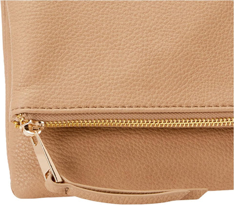 The Drop Women's Southampton Zipper Foldover Clutch, Taupe, One Size The Drop