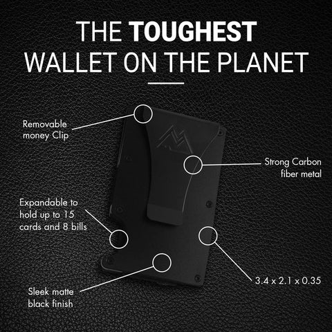 Mountain Voyage Minimalist Wallet for Men - Slim RFID Wallet I Scratch Resistant, Matte Black Credit Card Holder & Money Clip, Easily Removable Money & Cards, Mens Wallets Mountain Voyage Co