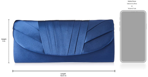 Jessica McClintock womens Angel Satin Tuxedo Flap Evening Clutch, Navy, One Size Jessica McClintock