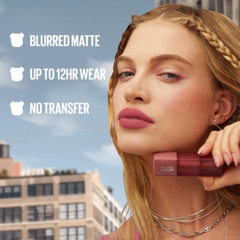 MAYBELLINE Super Stay Teddy Lip Tint, Long Lasting Matte Lipstick For Up To 12HR Wear, Wild At Heart, 1 Count MAYBELLINE