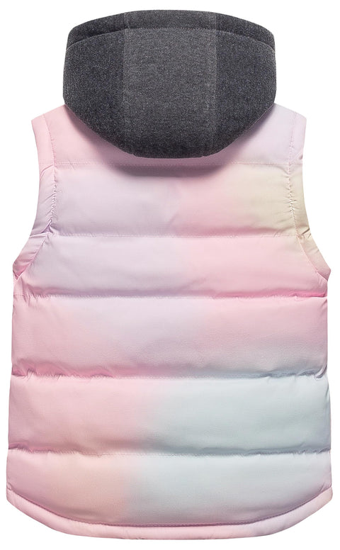 Pursky Girls' Outerwear Vests Boys Puffer Vest Kids Down Children Winter Sleeveless Jackets Padded Gilet Cute Outerwear Pink Ombre 14-16