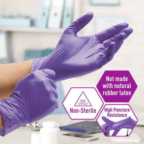 MedPride Powder-Free Nitrile Exam Gloves, Iris Blue, Medium, Box/100 MED PRIDE