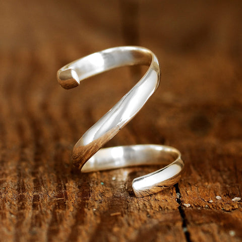 Boho-Magic 925 Sterling Silver Thumb Rings for Women Wrap Statement Ring, Adjustable (7) Boho-Magic