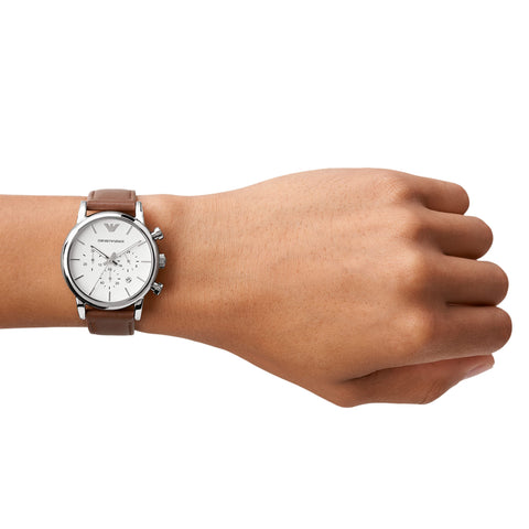 Emporio Armani Men's AR1846 Dress Brown Leather Watch Emporio Armani