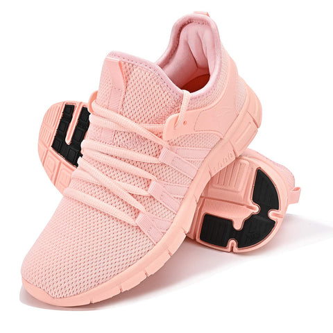 INZCOU Running Shoes Lightweight Tennis Shoes Non Slip Gym Workout Shoes Breathable Mesh Walking Sneakers Pink 8women / 7men INZCOU