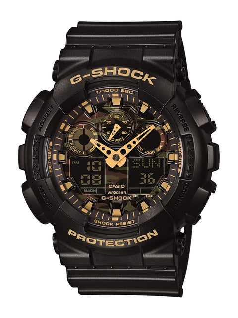 Casio Men's GA-100CF-1A9CR G-Shock Camouflage Watch With Black Resin Band Casio