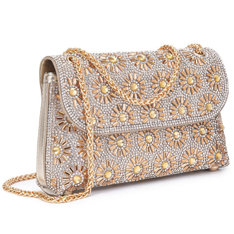 BBTT.ful Shoulder Bags Crossbody Bag Purses Handbags Crystals Rhinestone Evening Bag for Women Clutch Purse with Chain (champagne) BBTT.ful