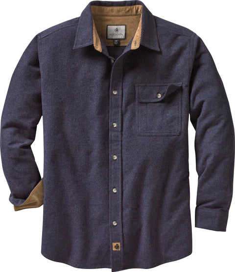 Legendary Whitetails Men's Standard Flannel Shirt Long Sleeve Button Down 100% Cotton, Navy Heather, X-Large