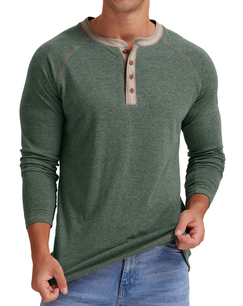Sailwind Mens Henley Long Sleeve T-Shirt Cotton Casual Shirt