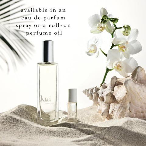 kai perfume oil - gardenia wrapped in white exotic flowers. eau de perfume roll-on oil, 1/8 oz., vegan, cruelty free, made in the usa