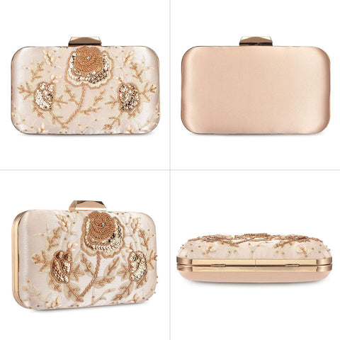 UBORSE Embroidery Sequin Beaded Clutch Purses for Women Evening Bags Formal Party Wedding Purses Prom Cocktail Party Handbags UBORSE