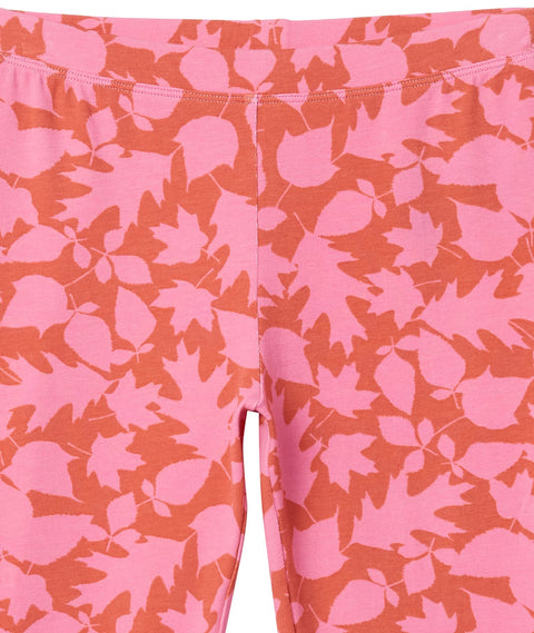 Amazon Essentials Toddler Girls' Leggings, Pack of 5, Black Stars/Grey/Orange/Peach Leaf Print/White Stripe, 3T