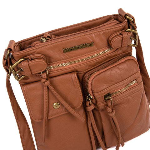 Montana West Multi Pocket Crossbody Purse for Women Shoulder Bag Ultra Soft Washed Vegan Leather Travel Bag,MWC-046CM Montana West