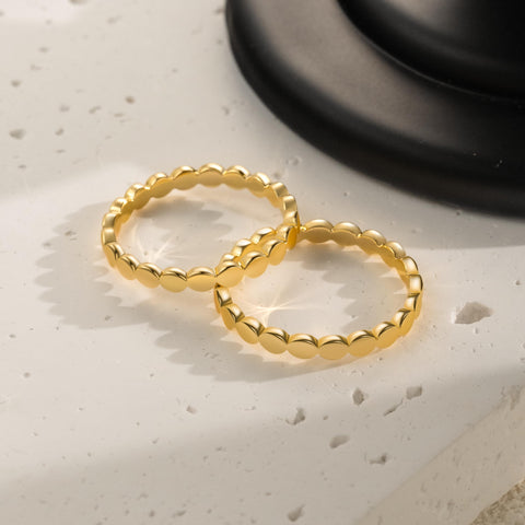 misszhi Rings 14k Gold Rings for Women Non Tarnish Stackable Rings Circular Linked Gold Rings Chunky Gold Rings Sizes 7 misszhi