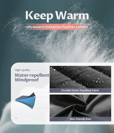 CREATMO US women's Maxi Long Quilted Jacket Water Repellent Winter Warm Coat With Detachable Hood Grey M