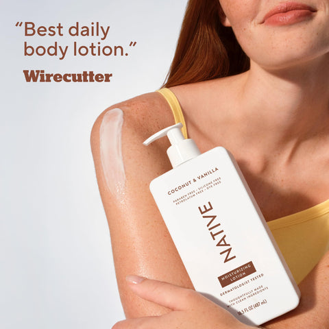 Native Body Lotion Contains Naturally Derived Plant-Based Moisturizers for Women and Men | Restores Dry Skin, Coconut & Vanilla, 16.5 fl oz