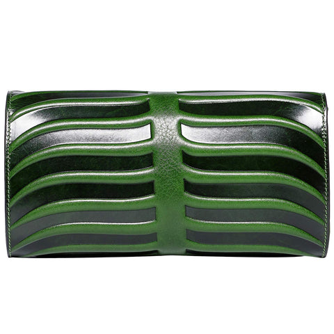 PIJUSHI Womens Designer Leaf Clutch Purse Leather Shoulder Crossbody Bag for Women (22290 Green) PIJUSHI