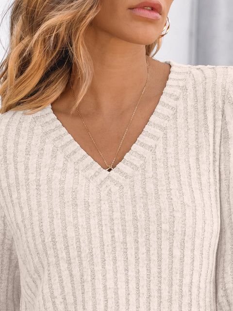 AUTOMET Womens V Neck Long Sleeve Shirt Fall Fashion Tops Tunic Dressy Casual Sweater Clothes Cute Trendy Work Outfits 2025 Apricot M