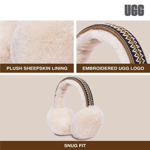 UGG Women's Sheepskin Tasman Earmuff, Chestnut, One Size UGG