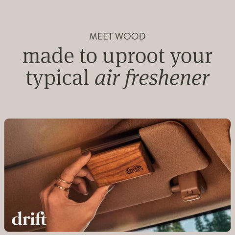 Drift Car Air Freshener - Wood Air Freshener - Car Odor Eliminator - Teak Scent Starter Kit drift