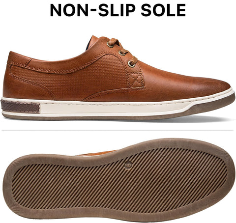 Jousen Men's Casual Shoes Memory Foam Mens Fashion Sneakers Business Dress Sneaker (A81Q06 Brown 10)