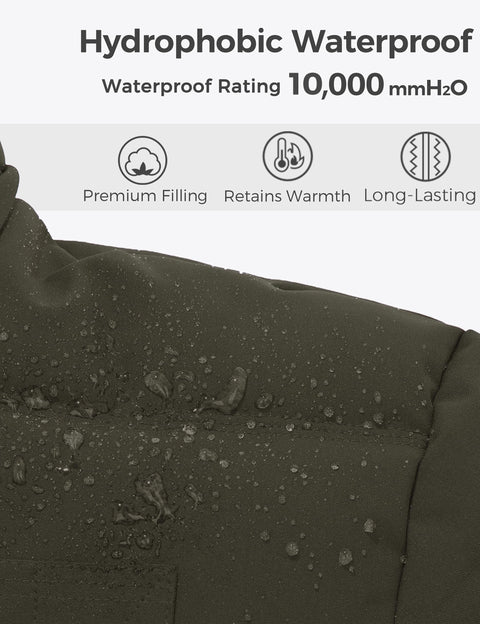 wantdo Women's Hooded Short Padded Winter Coat Warm Puffer Jacket Parka Olive S