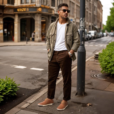 Jousen Men's Casual Shoes Memory Foam Mens Fashion Sneakers Business Dress Sneaker (A81Q06 Brown 10)