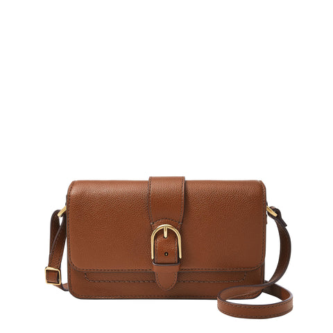 Fossil Women's Zoey Leather Small Crossbody Purse Handbag, Brown (Model: ZB1937200) Fossil