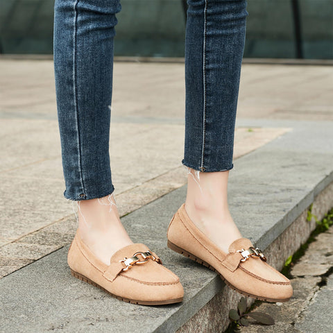 Cvistpieo Loafers for Women Business Casual Shoes Comfortable & Lightweight Penny Loafers Slip On Work Flats Suede Beige Size 8