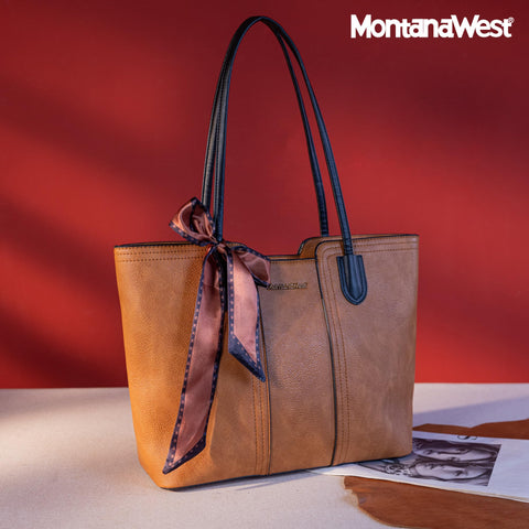 Montana West Tote Bag for Women Top Handle Satchel Purse Oversized Shoulder Handbag Hobo Bags Brown MWC-323BR Montana West