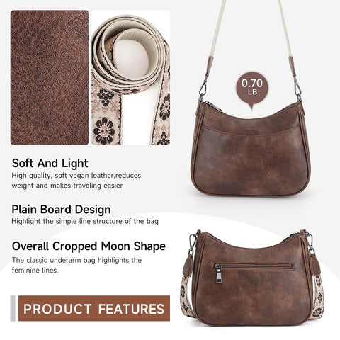 APHISON Crossbody Bags for Women Trendy, Leather Crossbody purse with Adjustable Strap, Women's Crossbody Shoulder Handbags
