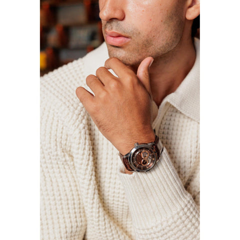 Bulova Men's 42mm Sutton Automatic Watch with 24-Hour Sub Dial, Exhibition Caseback, and Luminous Hands Bulova
