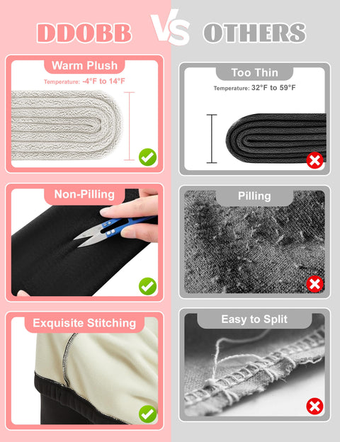 DDOBB Girls Fleece Lined Leggings Black Winter Thermal Warm Clothes Running Thick Pants Cold Weather for Kids Black 6-8 Years