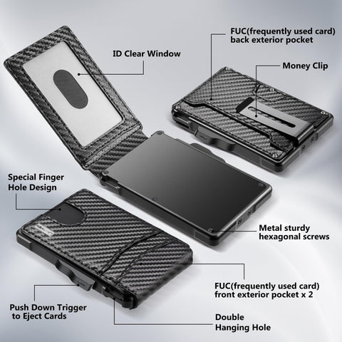 umoven Wallet for Men - with Money Clip Slim Leather Slots Credit Card Holder RFID Blocking Bifold Minimalist Wallet umoven