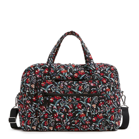 Vera Bradley Women's Cotton Weekender Travel Bag, Perennials Noir, One Size Vera Bradley