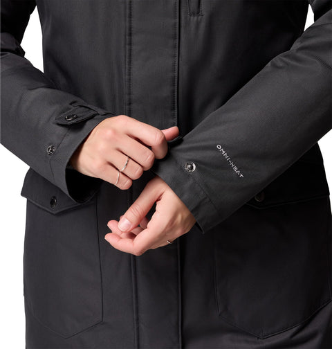 Columbia Womens Suttle Mountain Long Insulated Jacket, Black, X-Small