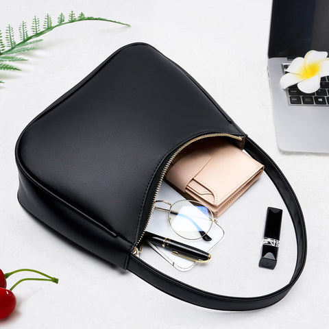 Women's Shoulder Bags, Small Hobo Tote Elegant Clutch Purse with Zipper Closure