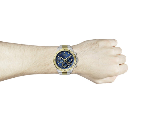 HUGO Men's Quartz Watch with Stainless Steel Strap, Two Tone, 22 (Model: 1513767) HUGO