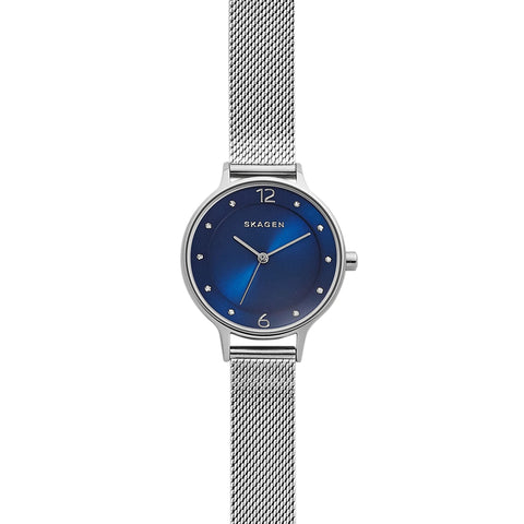 Skagen Womens Anita Lille Silver Tone Stainless Steel Mesh Band Watch (Model: SKW2307) Skagen