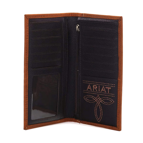 Ariat Rodeo Wallet Emboss Shield & Script Medium Brown, Leather One Size ARIAT