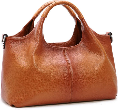 Iswee Women's Purses and Handbags Shoulder Bag Satchel Medium Size Leather Crossbody Bag Tote with Zipper Designer Handbags Hobo (Sorrel) Iswee