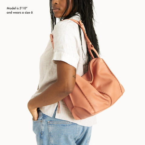 The Sak Los Feliz Hobo Bag - Premium Leather Women's Handbag for Everyday And Travel, Durable, Large Purse With Shoulder Bag Strap And Zipper Pocket, Nectar The Sak