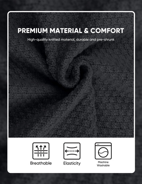 JMIERR Cardigan Sweaters for Men Fall Casual Long Sleeve Shawl Collar Button-Down Wool Blend Cable Christmas Knit Essentials Sweater with Pockets,L,Dark Grey