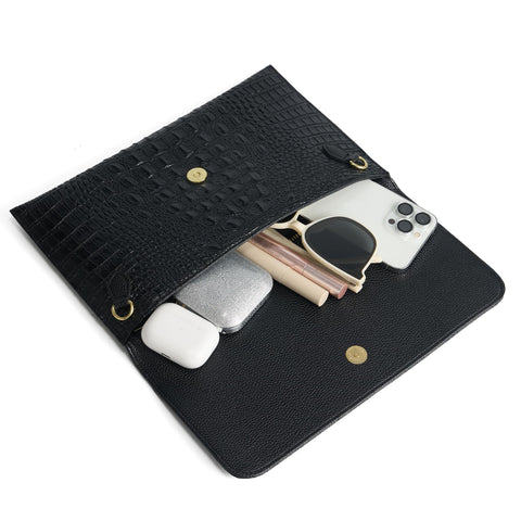 SWEETV Evening Clutch Purses for Women Elegant Wristlet Wallets Crocodile Pattern PU Leather Cross body Purse Formal/Wedding SWEETV