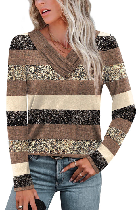 WIHOLL Long Sleeve Shirts for Women Early Fall Fashion 2025 Women's Clothing Ladies Tops and Blouses V Neck Tshirts Shirts Fall Fashion Must Haves Business Casual Teacher Outfits L