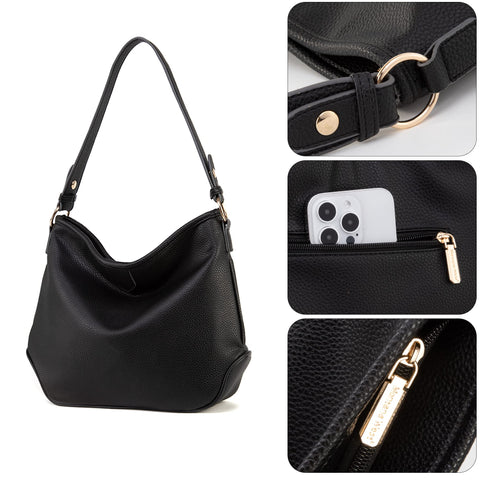 Montana West Hobo Bags for Women Purses and Handbags Top Handle Shoulder Bags with Adjustable Guitar Strap MWC-085BBK Montana West