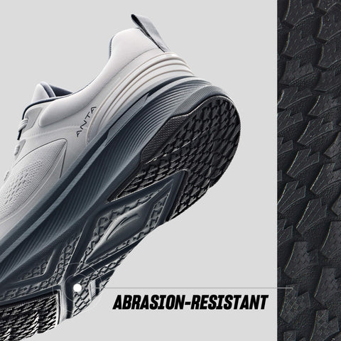 ANTA Men's Ebuffer 9.0 Walking Shoes Sneakers with Cushioned Comfortable & Breathable, High-Rebound Midsole for Commuting, Jogging, Urban Walking, Workout, Gray, 12