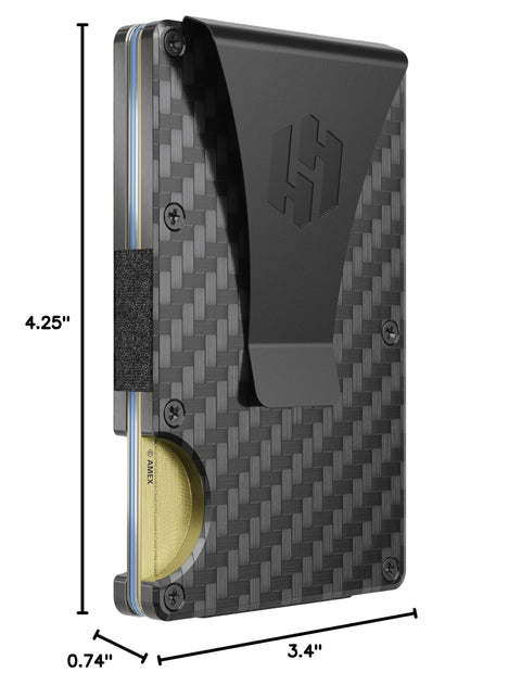 Hayvenhurst Wallet For Men - Reinvented Design Men's Wallet - Slim, Minimalistic & Seamless, Blocks RFID Scanners with a Money Clip (Carbon Fiber)